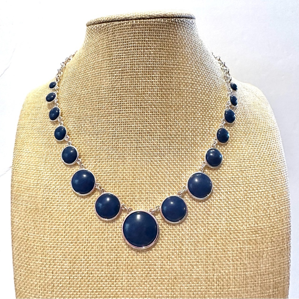 Chaps Necklace- Statement Collar Length Silver To… - image 4